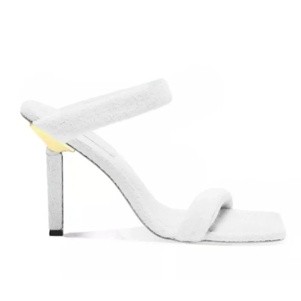 New in Box- Good American Terry Slide On Sandal White 8.5